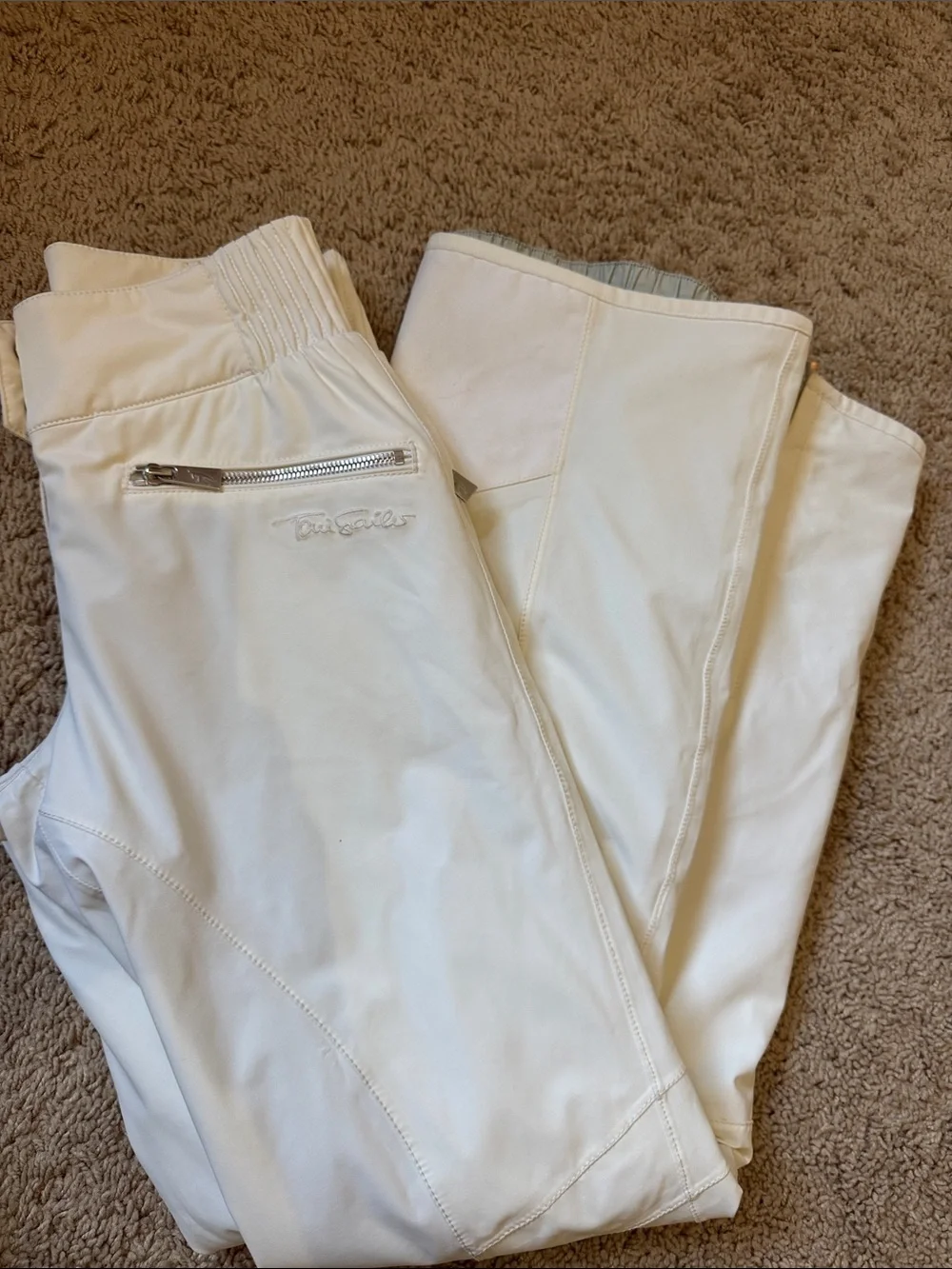 Tony Sailer Women's White Ski/Snowboard Pants with Zip Pockets size 34
